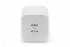 Digitus Ładowarka sieciowa, zasilacz GaN 2x USB-C PD 3.0 max. 65W, Biała