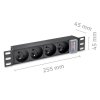 Qoltec Listwa zasilająca PDU do RACK 10 cali | 1U | 16A | 4xFrench | 1.8m
