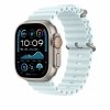 Apple Pasek Ocean w kolorze mroźnego błękitu do koperty 49 mm - elementy z tytanu w kolorze naturalnym