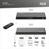 Digitus Przełącznik/Switch 4K HDMI 5x1, 60Hz HDCP 2.3, pilot, Czarny