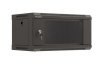 Lanberg Szafa instalacyjna rack wisząca 19 cali 4U 540x350 czarna drzwi   przeszklone ( flat pack)