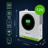 Qoltec Hybrydowy Inwerter solarny Off-Grid 1500W 100A | 12V | MPPT |    Sinus | Opcja Wi-Fi | Power Factor 1.0