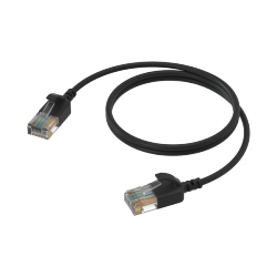 PROCAB CSD560B/0.5 Kabel sieciowy Slimline - CAT6A RJ45 - RJ45 U/UTP wersja czarna - 0,5 ma