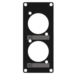 CAYMON CASY105/B CASY 1 space cover plate - 2x D-size holes Black version