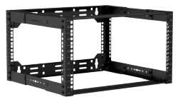 CAYMON OPR306A/B 19 cali in depth adjustable open frame rack - 6 unit - 300 ~ 450mm Black