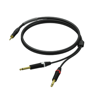 PROCAB PRA713/3 3.5 mm male stereo - 2 x 6.3 mm Jack male mono - UltraFlex™ 3 meter
