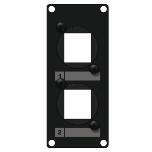 CAYMON CASY107/B CASY 1 space cover plate - 2x Keystone adapter Black version