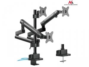 Uchwyt biurkowy na 3 monitory Maclean MC-811 17-27 cali 3x7kg vesa 75x75 oraz 100x100 2x USB 3.0
