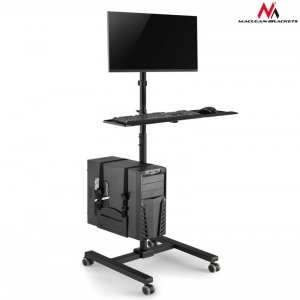Stand, wózek, mobilne stanowisko komputerowe na kółkach Maclean MC-793 max 20kg max 17 cali-32 cali VESA: 75x75,100x100