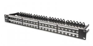 Patch panel pusty DIGITUS 19 cali 48 port 1U do modułów keystone (RAL 9005)
