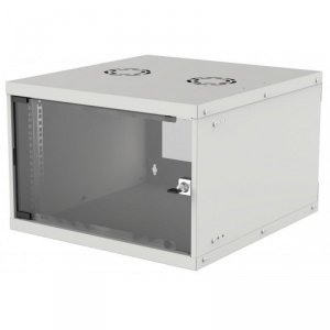 Szafa wisząca Intellinet BASIC, 6U, 540x400, Rack 19 cali, szklane drzwi, FLATPACK, szara