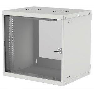 Szafa wisząca Intellinet BASIC, 9U, 540x400, Rack 19 cali, szklane drzwi, FLATPACK, szara