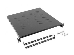 Półka do szaf 19 cali 800mm czarna Lanberg (1U/483x500mm udźwig do 25kg, montaż 4-punktowy)
