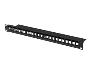 Patch panel pusty Lanberg PPKS-1024-B 24 port 1U 19 cali do modułów keystone czarny