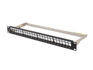 Patch panel pusty Lanberg PPKS-0924-B 24 port 1U 19 cali do modułów keystone czarny
