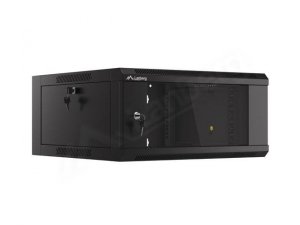 Szafa instalacyjna Rack wisząca 19 cali 4U 570x600 szybki montaż czarna Lanberg (flat pack)