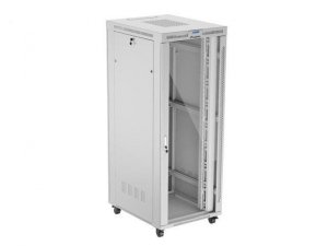 Szafa instalacyjna Rack stojąca 19 cali 42U 800x1000 szara drzwi szklane LCD Lanberg (flat pack)
