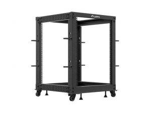 Stojak open rack Lanberg 19 cali 15U 600x600-1100 regulowany czarny