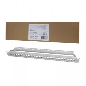 Patch panel 19 cali LogiLink NK4044 24 x keystone, 1U, nieekranowany, szary