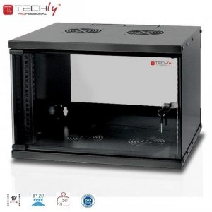 Szafa wisząca TechlyPro ECO 19 cali 6U/450 zmontowana, czarna