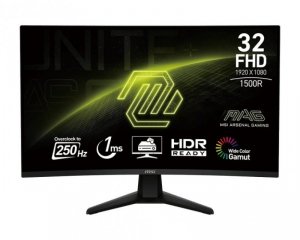 MSI Monitor komputerowy  31.5 cala MAG 32C6X LED/FHD/Curved/250Hz/czarny