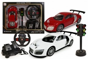 Artyk Auto R/C z kierownicą i sygnalizacją świetlną