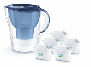 Brita Dzbanek filtrujący 3.5l Marella XL + 5 wkładów filtrujących MAXTRA PRO Pure Performance, niebieski