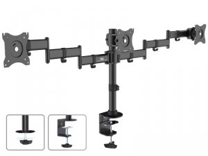 Maclean Uchwyt biurkowy na 3 monitory LCD podwójne ramiona MC-691 13-27 8kg
