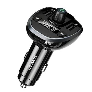 USAMS Zestaw głośnomówiący C21 z transmiterem FM MP3 Bluetooth   2xUSB 3,4A