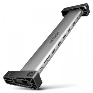 AXAGON HMC-10HLS Wieloportowy hub USB 5Gbps 4x USB-A, HDMI 4K/60Hz, RJ-45, SD/microSD, PD 100W, 25cm USB-C kabel