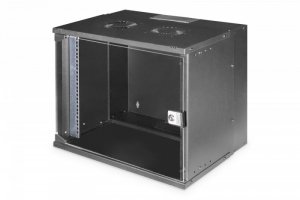 Digitus Szafa sieciowa wisząca 19 cali 9U, SOHO PRO 460 x 540 x 400 mm, nośność 60kg, drzwi szyba, niezłożona, Czarna