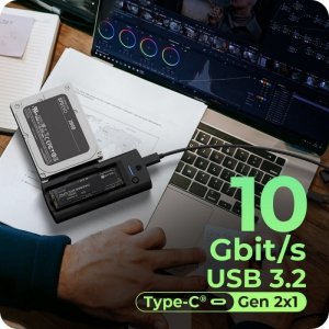 IcyBox Stacja dokująca IB-180MS-C31 SSD Docking 1x 2,5 cali/3,5 cali & 1x M.2 PCIe NVMena USB 3.2 Gen 2 10 Gbit/s