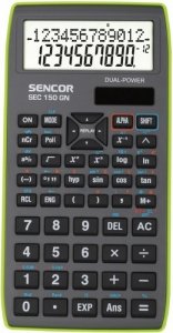 Sencor Kalkulator szkolno - naukowy SEC 150 GN  12+10 cyfrowy wys. LCD
