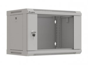 Lanberg Szafa instalacyjna rack wisząca 19 cali 6U 540x350 szara drzwi przeszklone ( flat pack)