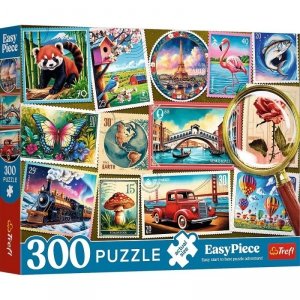 Trefl Puzzle 300 elementów EasyPiece Znaczki pocztowe