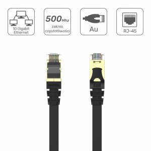 Unitek Patchcord CAT.7 SSTP 10M (8P8C) RJ45; płaski; C1897BK-10M