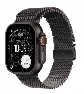 Apple Watch Ultra 3 GPS + Cellular, koperta 49 mm z tytanu w kolorze czarnym, bransoleta mediolańska z tytanu w kolorze czarnym - rozmiar S