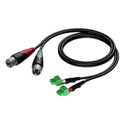 PROCAB CLA834/1 2 x XLR male - 2 x terminal block (3p - 3.81mm) 1 meter