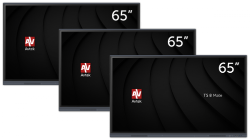 Zestaw 3x monitor interaktywny Avtek TS 8 Mate 65 cali  + 3x Avtek Soundbar 2.1 ver.2