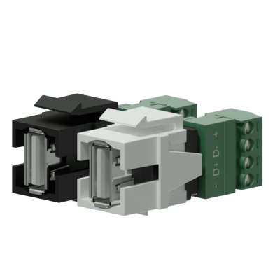 Procab VCK625/W Keystone adapter - USB 2.0 A - 4-pin terminal block White