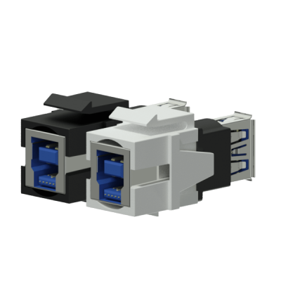 Procab VCK630/W Keystone adapter - USB 3.0 A - USB 3.0 B - reversible White