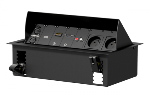 CAYMON CASY 028/B CASY In-table mount box - 8 space Black version - RAL9004