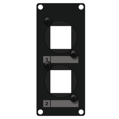 CAYMON CASY107/B CASY 1 space cover plate - 2x Keystone adapter Black version