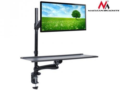 Uchwyt do monitora oraz klawiatury Maclean MC-681 13-27 cali 9kg czarny max VESA 100x100
