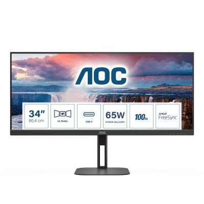 Monitor AOC 34 cale U34V5C/BK HDMI DP USB-C USB 3.1 x4 głośniki