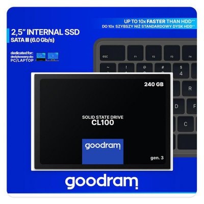 Dysk SSD GOODRAM CL100 240GB SATA III 2,5 cali GEN.3 (520/400) 7mm