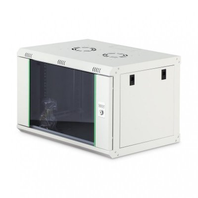 Szafa sieciowa wisząca jednosekcyjna DIGITUS Dynamic 19" 7U, 600x450, drzwi szyba, szary, niezmontowana, 60kg