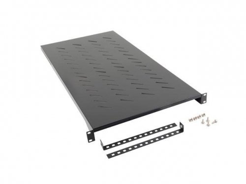 Półka do szaf 19 cali 1200mm czarna Lanberg (1U/483x900mm udźwig do 25kg, montaż 4-punktowy)