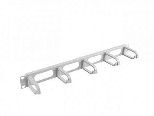 Organizer kabli Lanberg AK-1205-S 19 cali 1U z 5 uchwytami - typ B szary