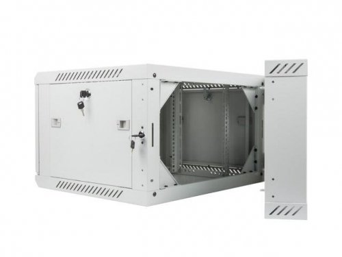 Szafa instalacyjna Rack dwusekcyjna wisząca 19 cali 6U 600x600 szara Lanberg (flat pack)